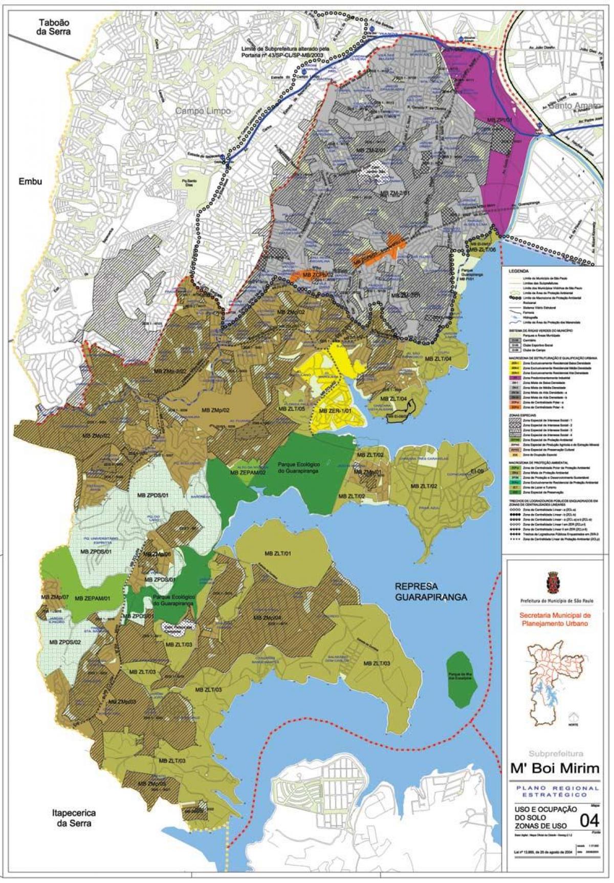 Карта'Boi М Мирим-Сао Паоло - прихващане на земята