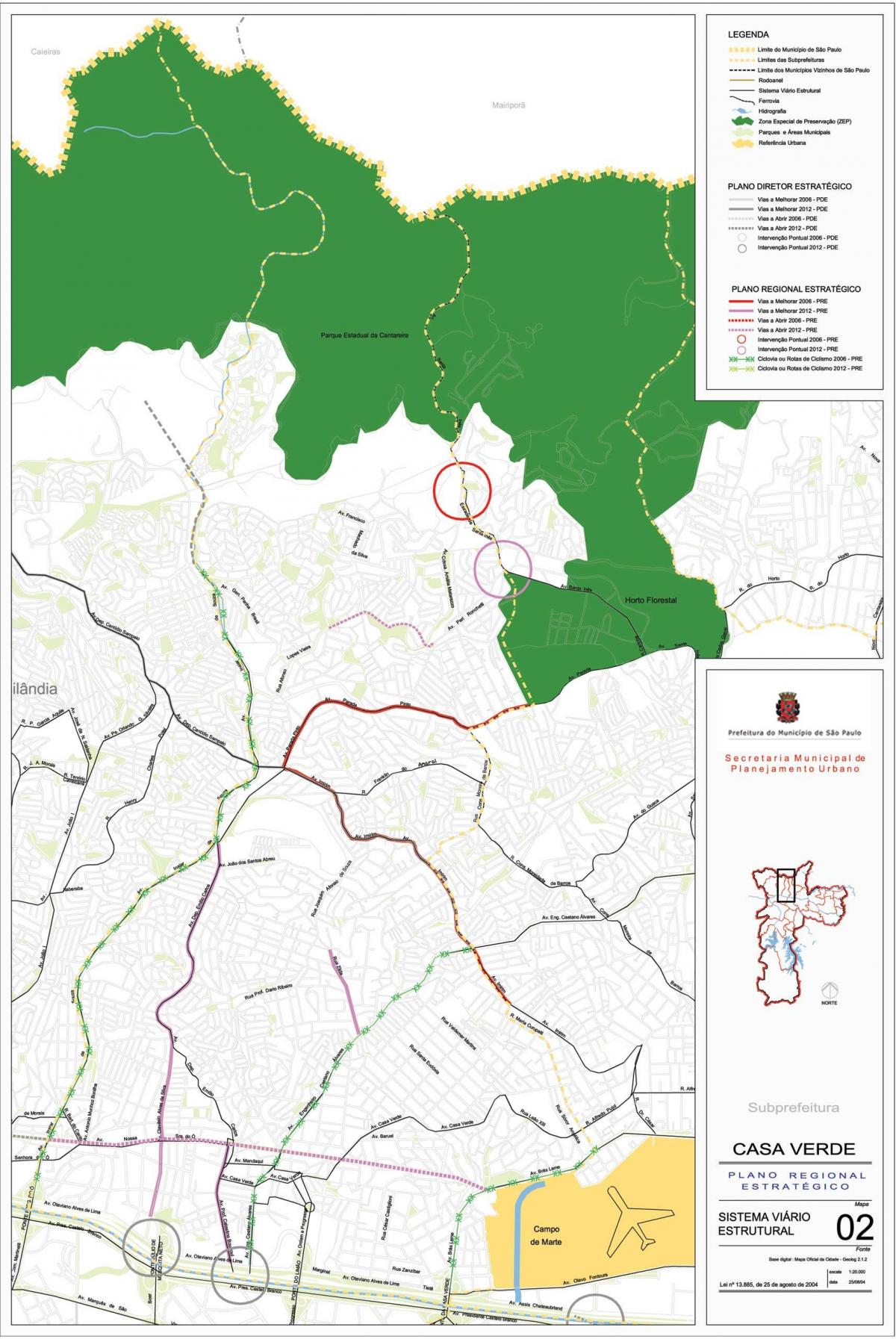 Карта на Casa Verde, Сан Пауло - пътища