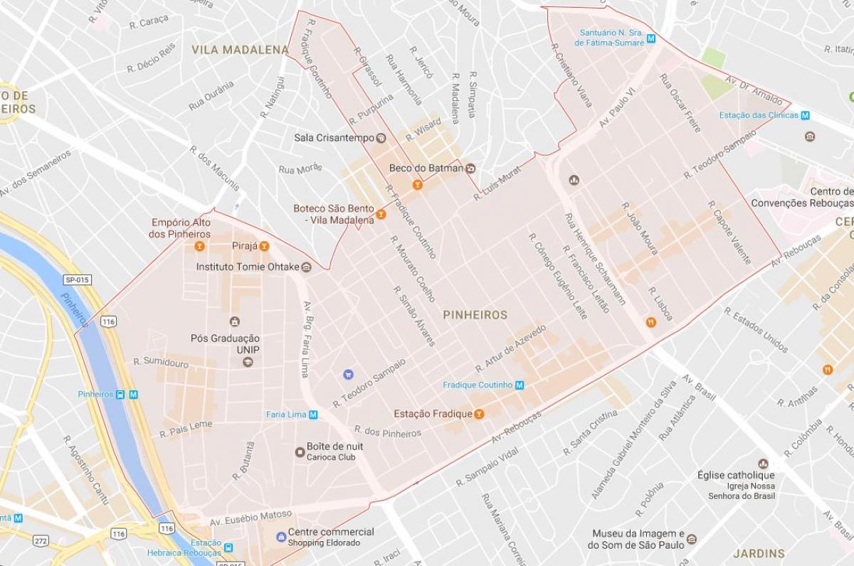 Карта на забележителностите на Сан Пауло