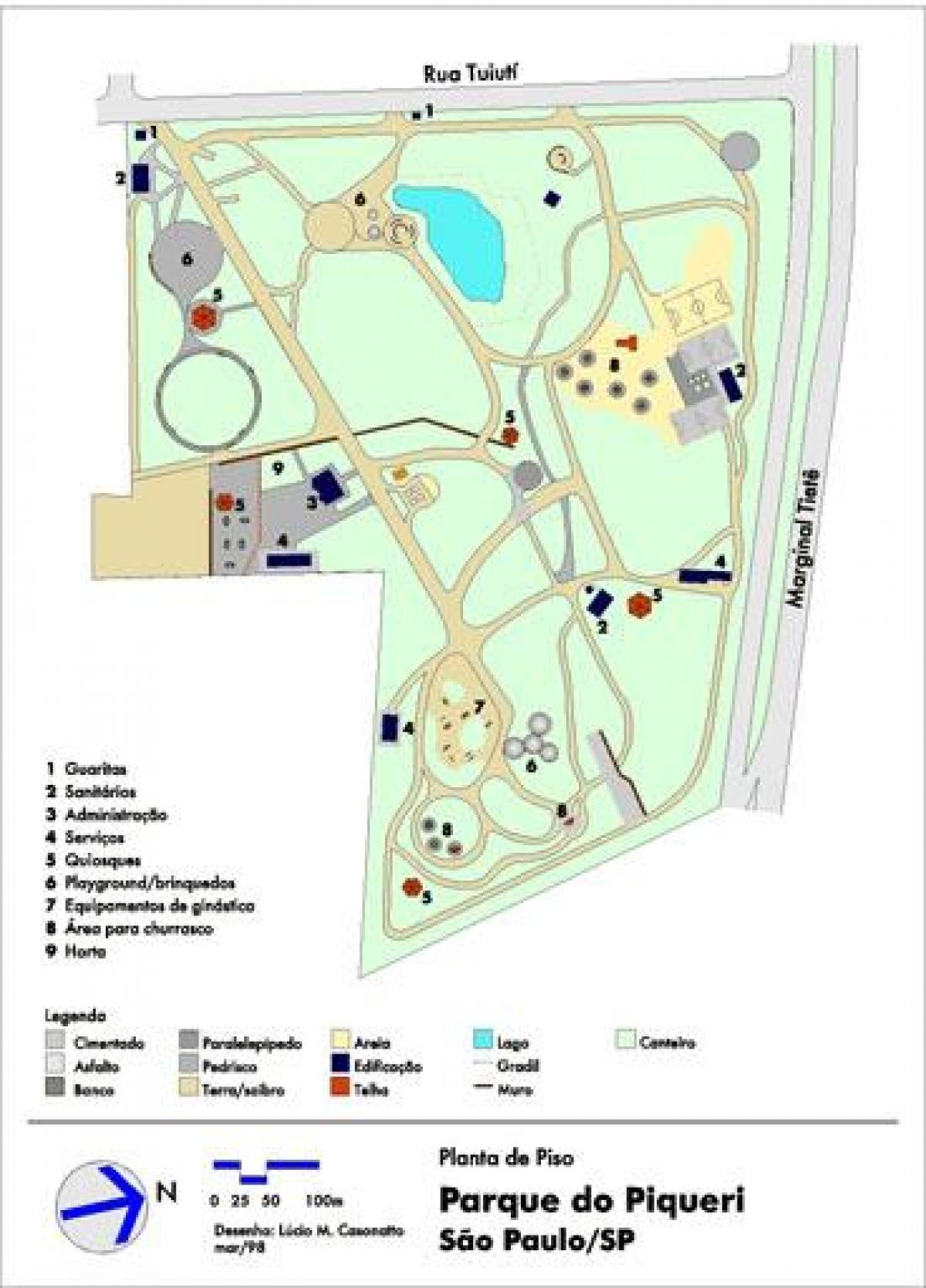 Карта Piqueri Парк Сао Пауло