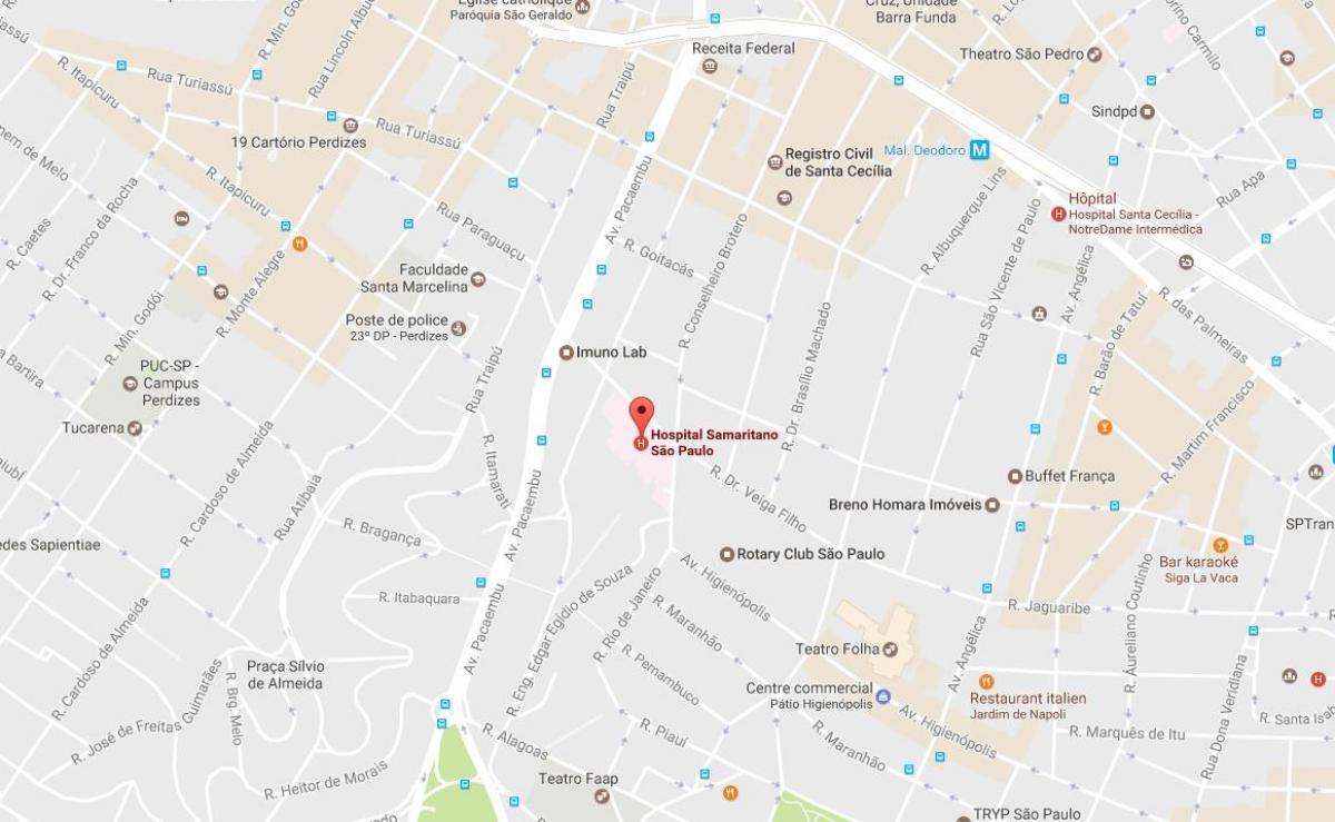 Карта samaritano, отличен болница в Сао Пауло