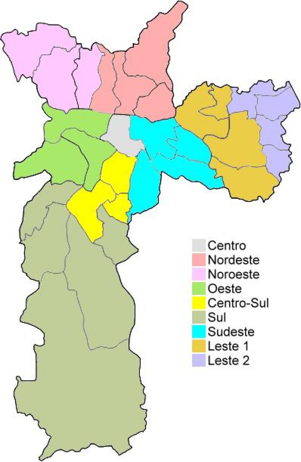 Карта на административните области в Сао Пауло