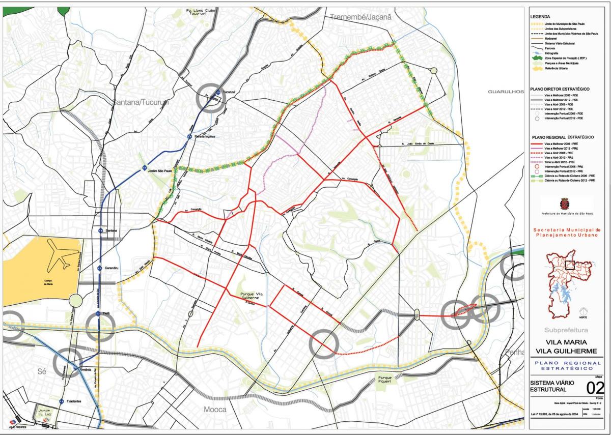 Карта на Вила Мария-Сао Паоло - пътища