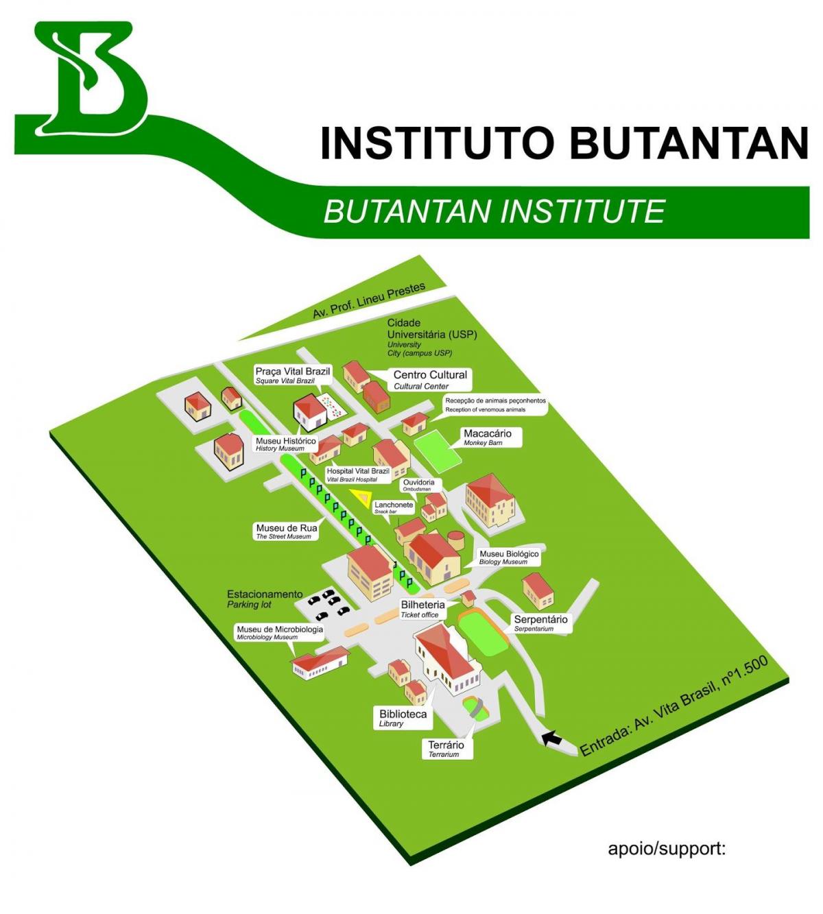 Карта на института Butantan