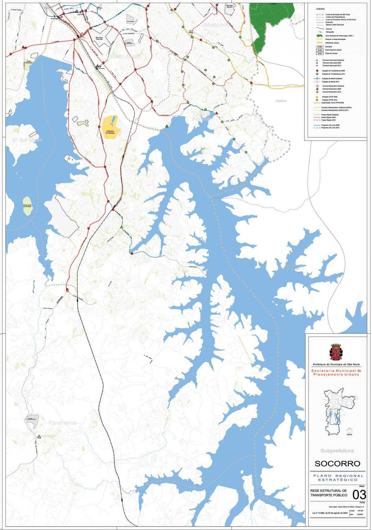 Карта Кейпъл ДУ Socorro-Сао Паоло - обществен транспорт