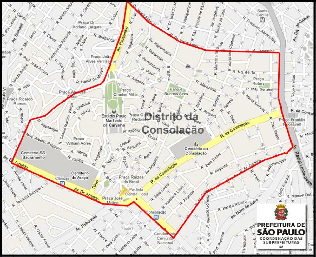 Карта Консоласан Сао Пауло