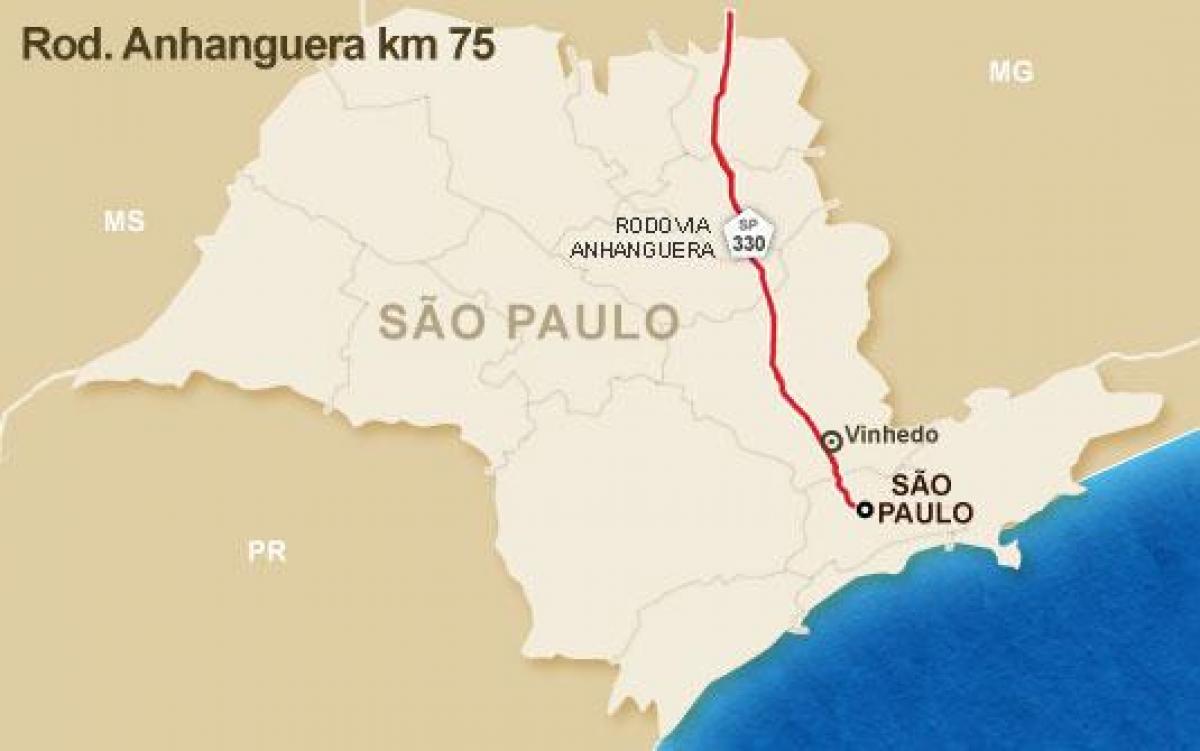 Карта на магистрала Аньянгуэра - СП 330
