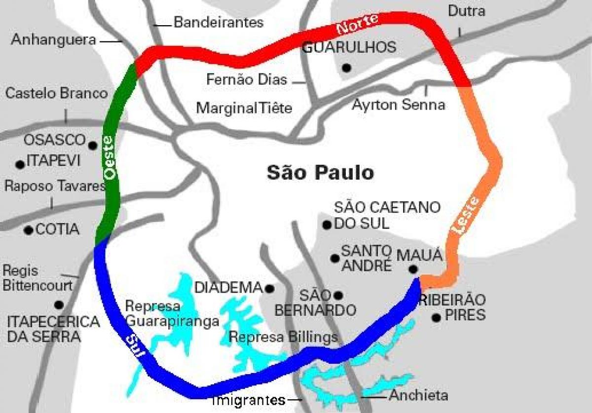 Карта на магистрала Мариу Covas - SP 21