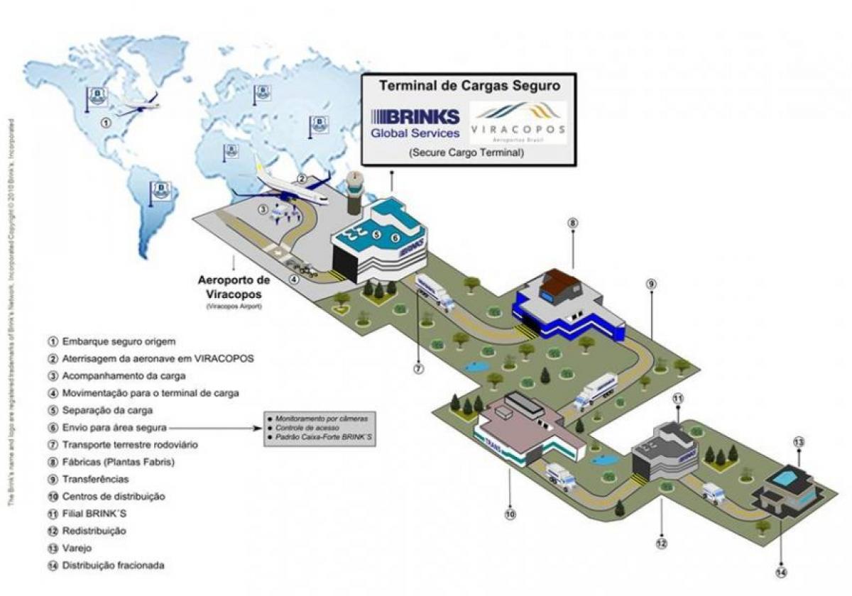 Карта на Международното летище Виракопус - високо ниво на сигурност терминал