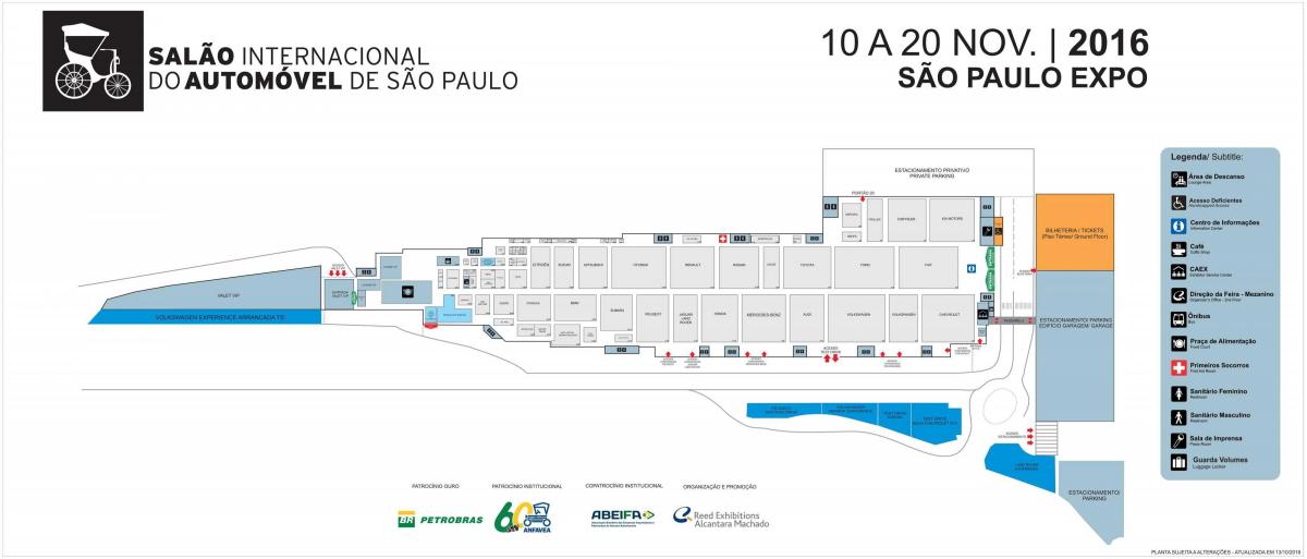 Карта на автомобилното изложение в Сао Пауло