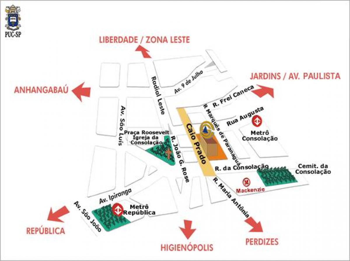Карта на папския католически университет на Сао Пауло