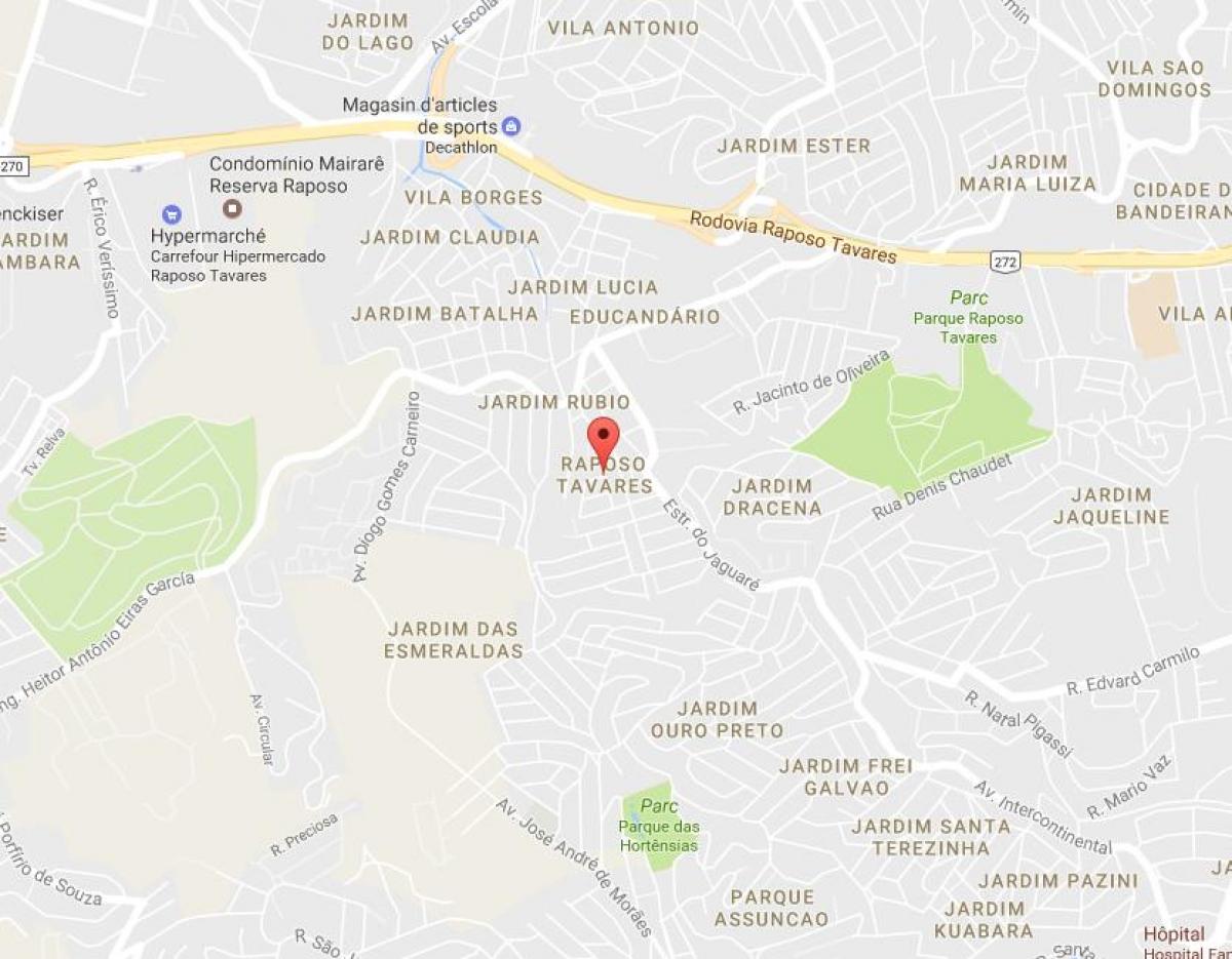 Карта Рапозо Tavares Сао Пауло