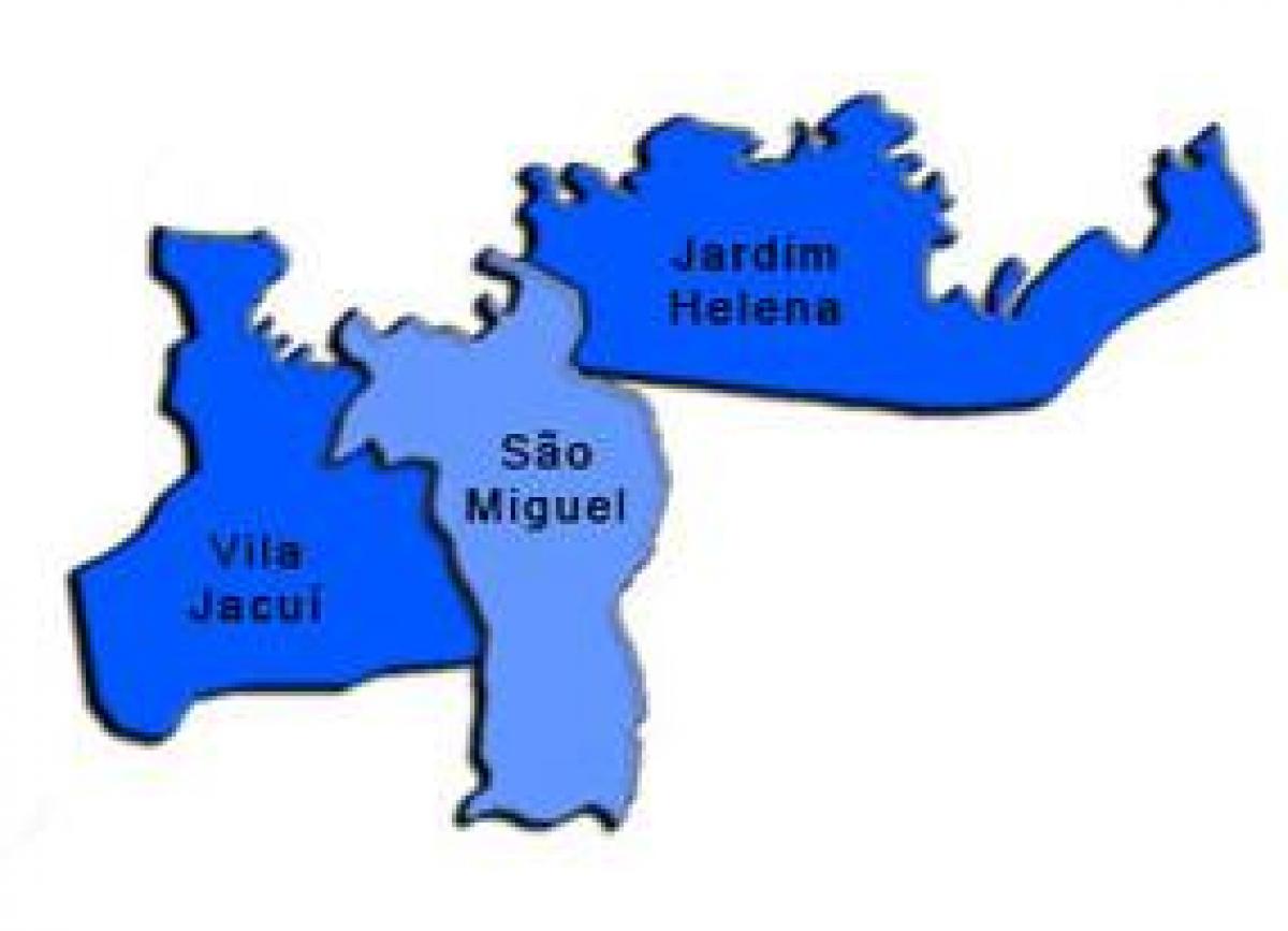 Карта на Сан Мигел-под-префектури Paulista