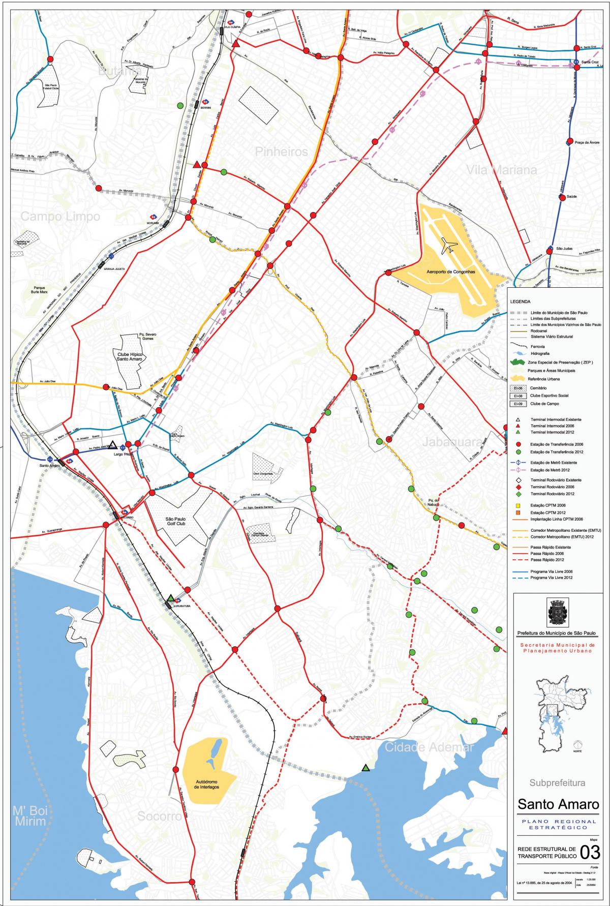 Карта на Санто-Амару Сао Паоло - обществен транспорт