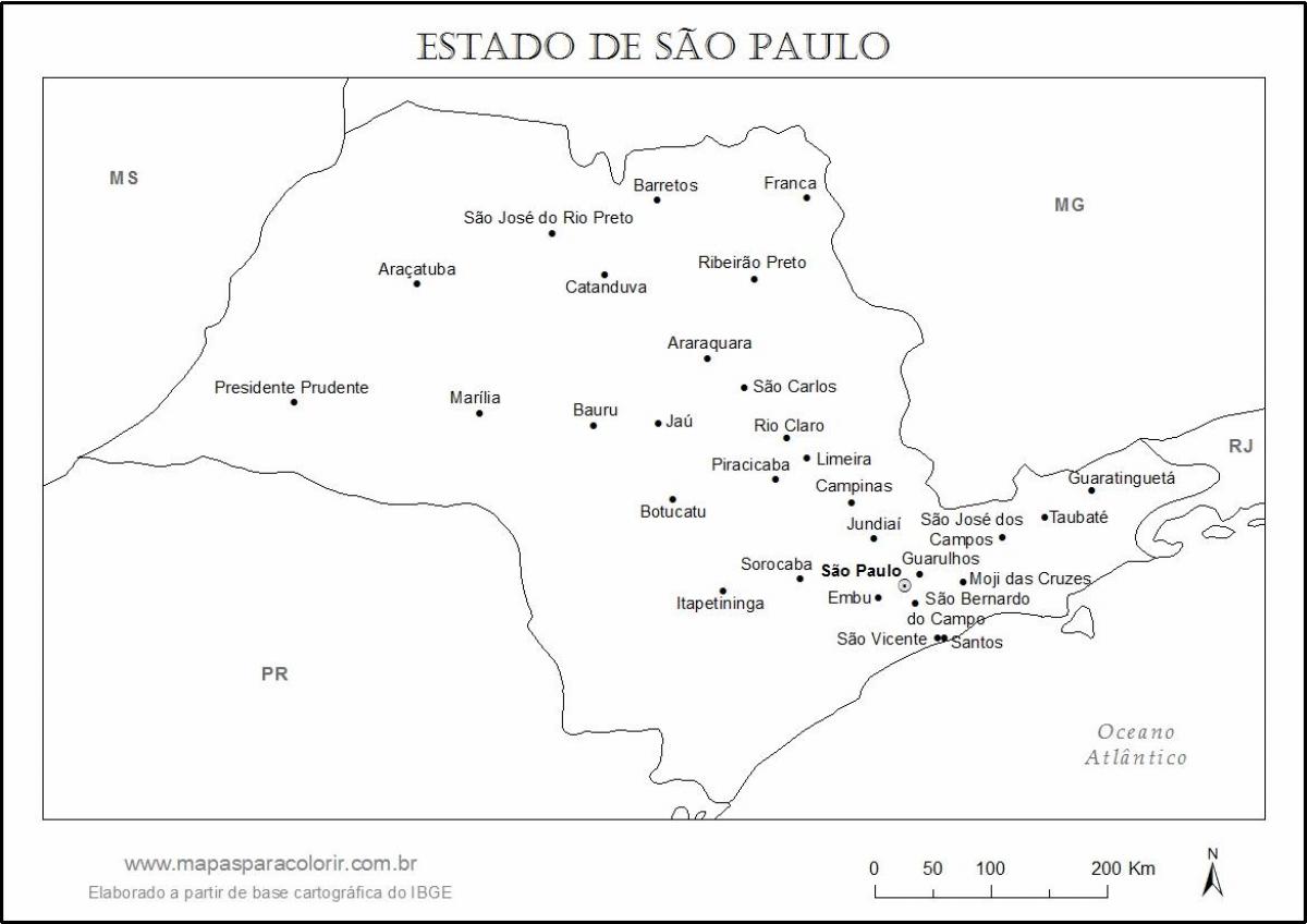 Карта на Сан Пауло Богородица - главен град