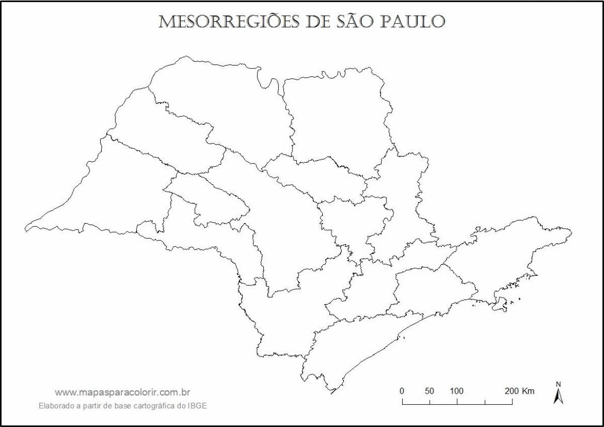 Карта на Сан Пауло Дева - региони