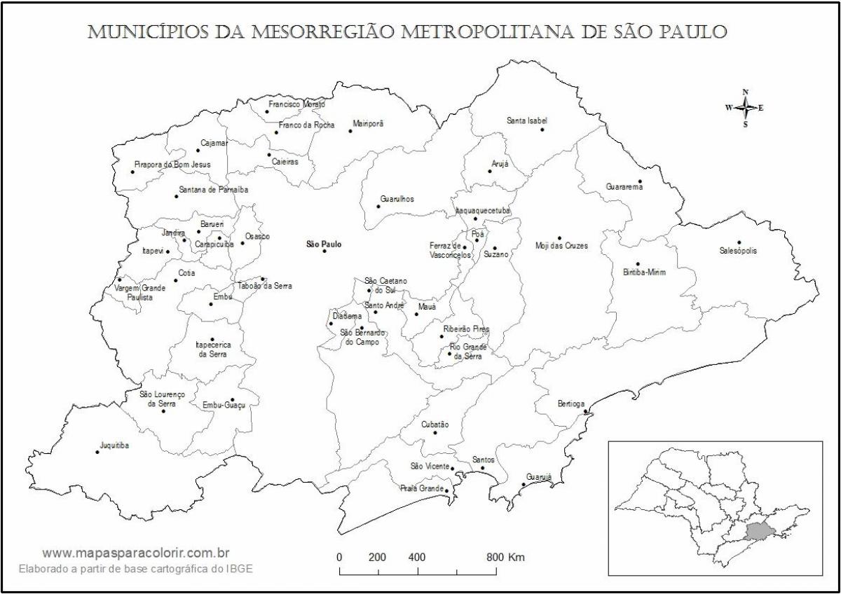 Карта на Сан Пауло девственици