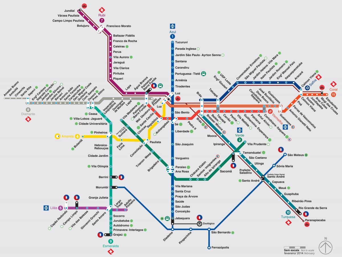 Карта на Сан Пауло транспорт