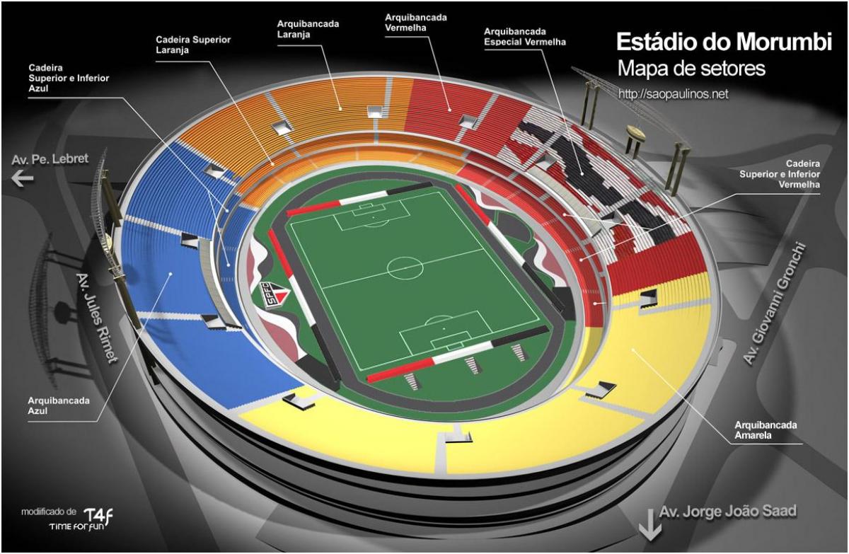 Карта Сисеро-Помпеу де Толедо-Сао Паоло стадион