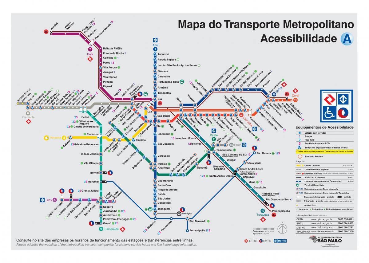 Карта на транспорта Сао Пауло - инвалиди