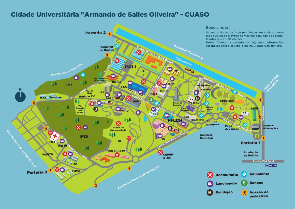 Карта на университета Арманду ди Саллеса Оливейры - CUASO