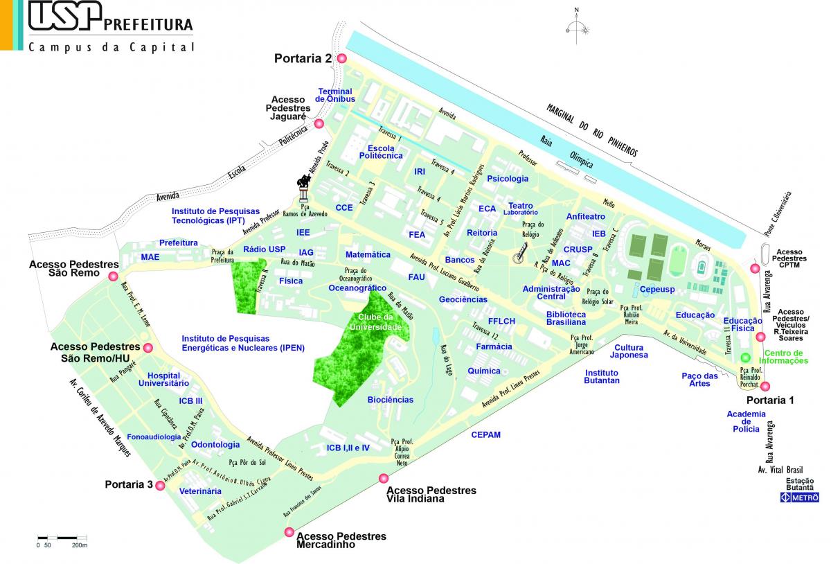 Карта на университета в Сан Пауло - У