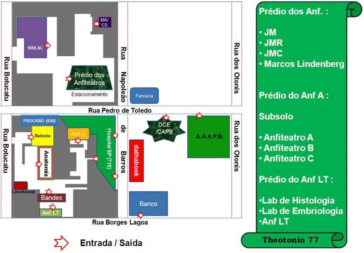 На картата от федералния университет на Сао Пауло - UNIFESP