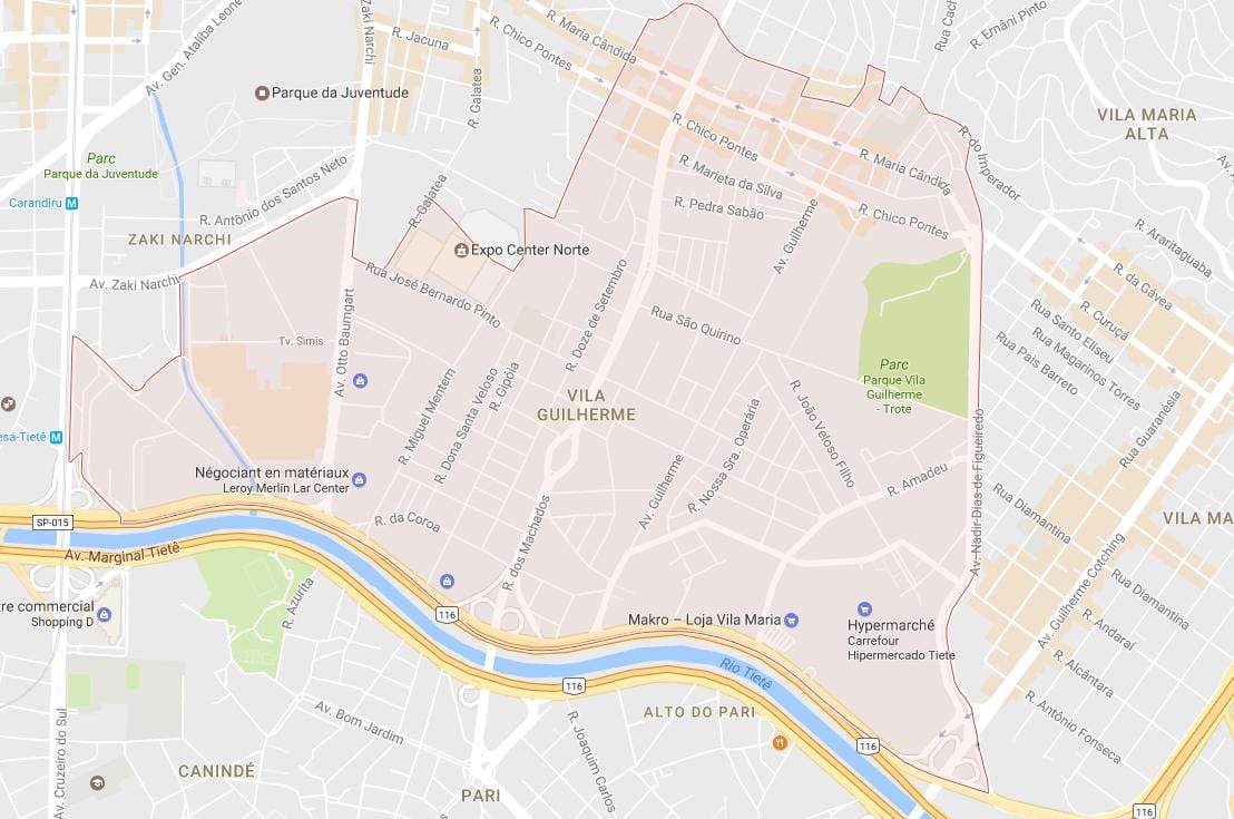 Карта На Сан Пауло-Вила Гильерне