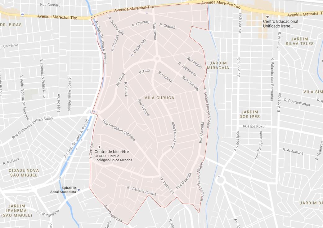 Карта Curuçá Вила-Сао Пауло