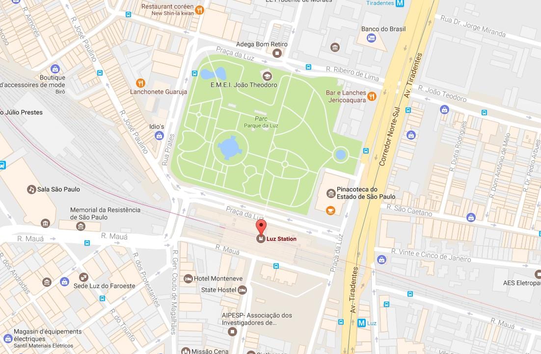Карта на жп гара ла Луз-Сао Пауло