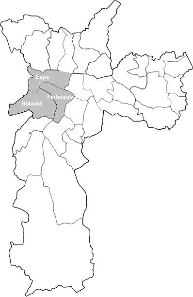 Карта на Сан Пауло зона Оэсте
