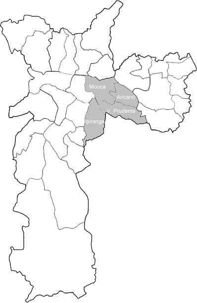Карта на Сан Пауло Sudeste зона