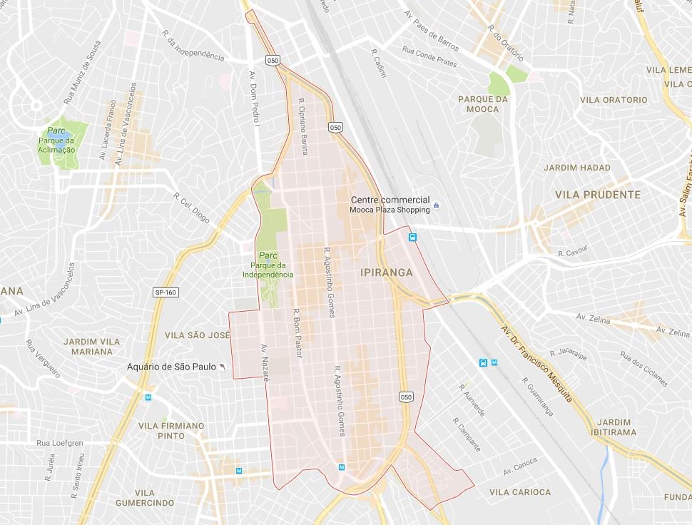 Карта Ипиранга-Сао Пауло