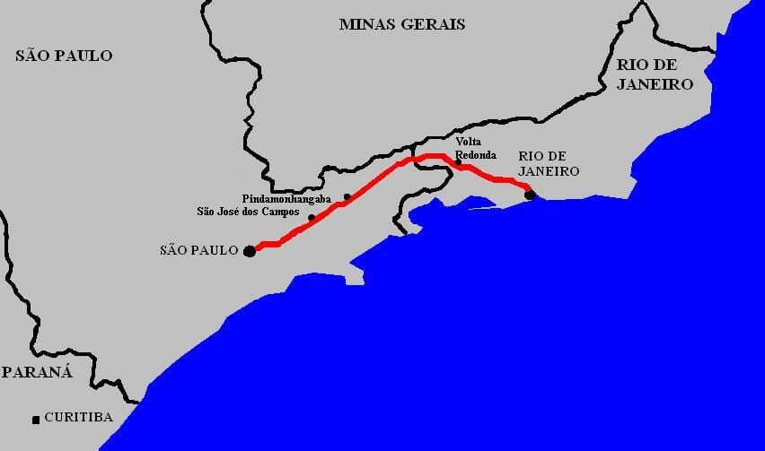 Карта на магистрала Президент Дутра - стаен. 116