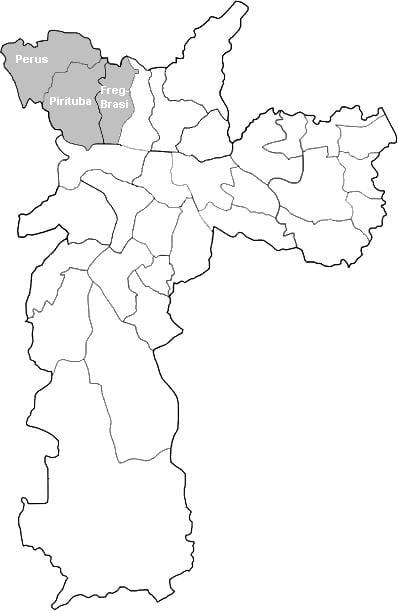 Карта на Сан Пауло Нороэсте зона