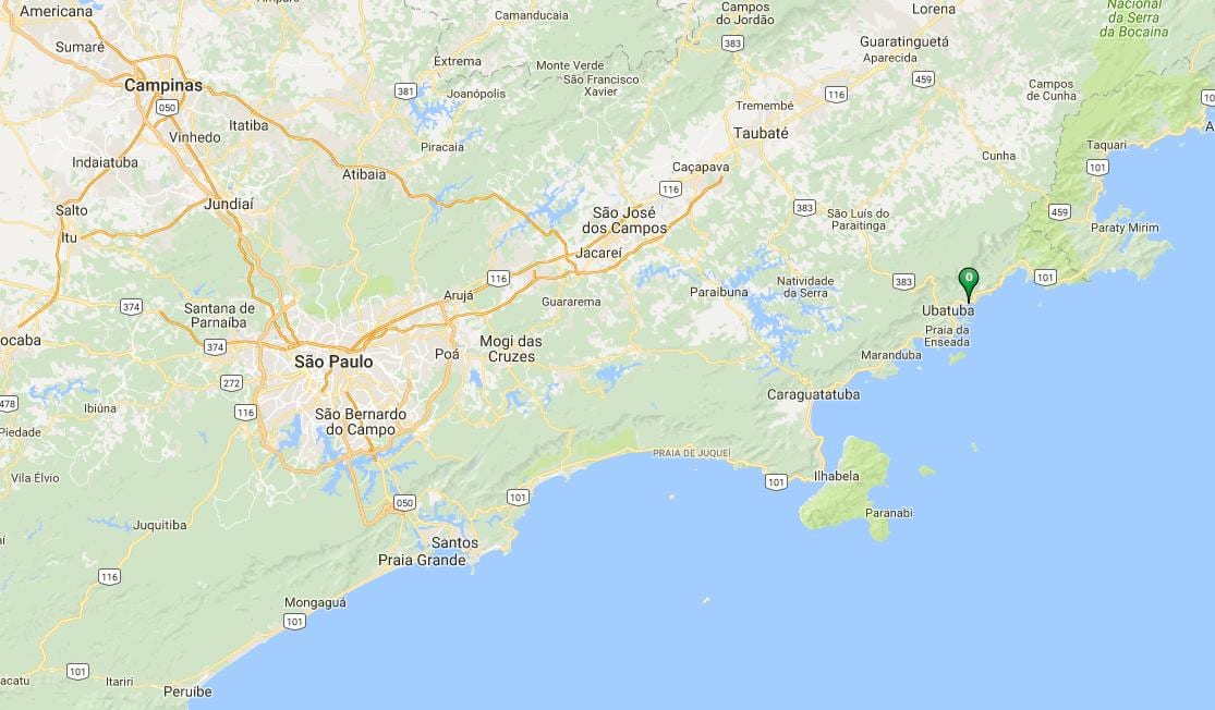 Карта на плаж Вермелья до норте