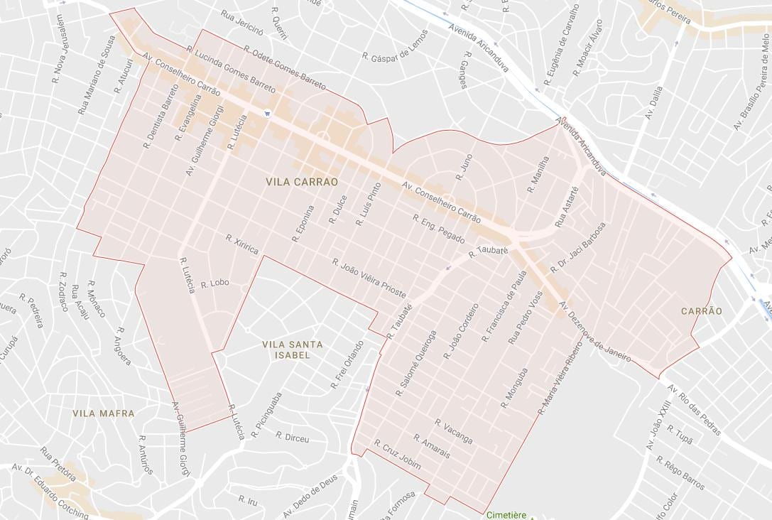 Карта на Сан Пауло разположение