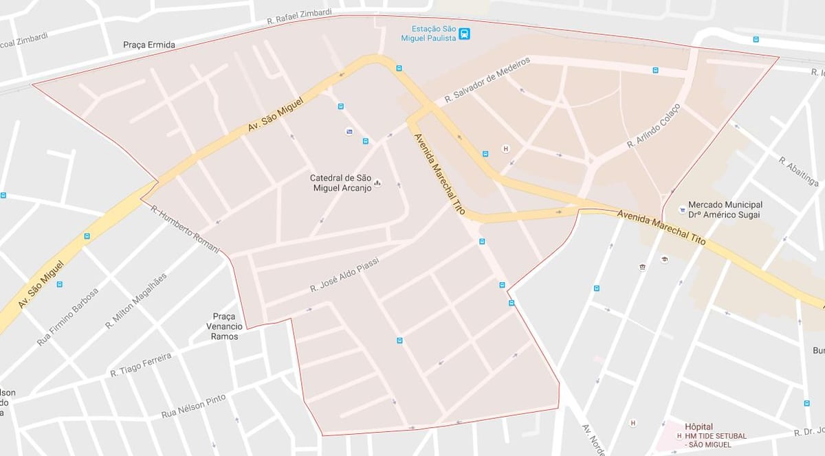 Карта На Сан Мигел-Paulista-Сао Пауло