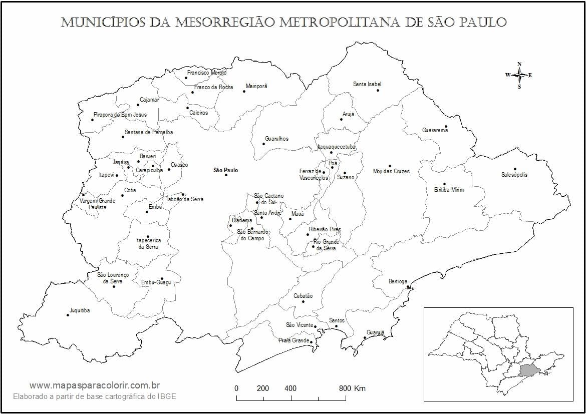 Карта на Сан Пауло девственици