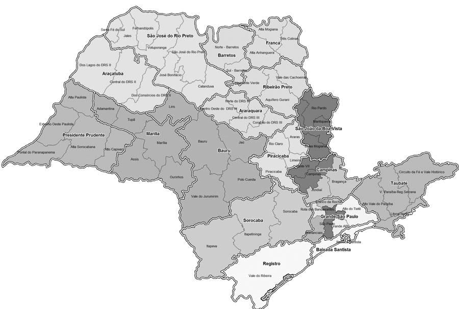 Карта на Сан Пауло черно и бяло
