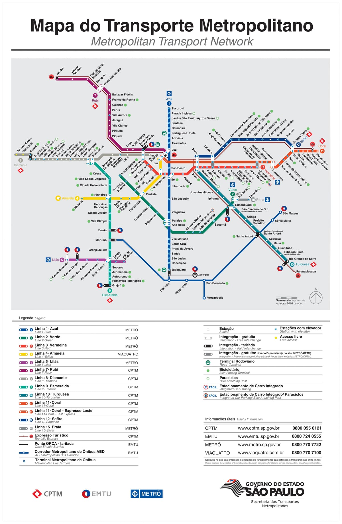 Карта на Сан Пауло EMTU