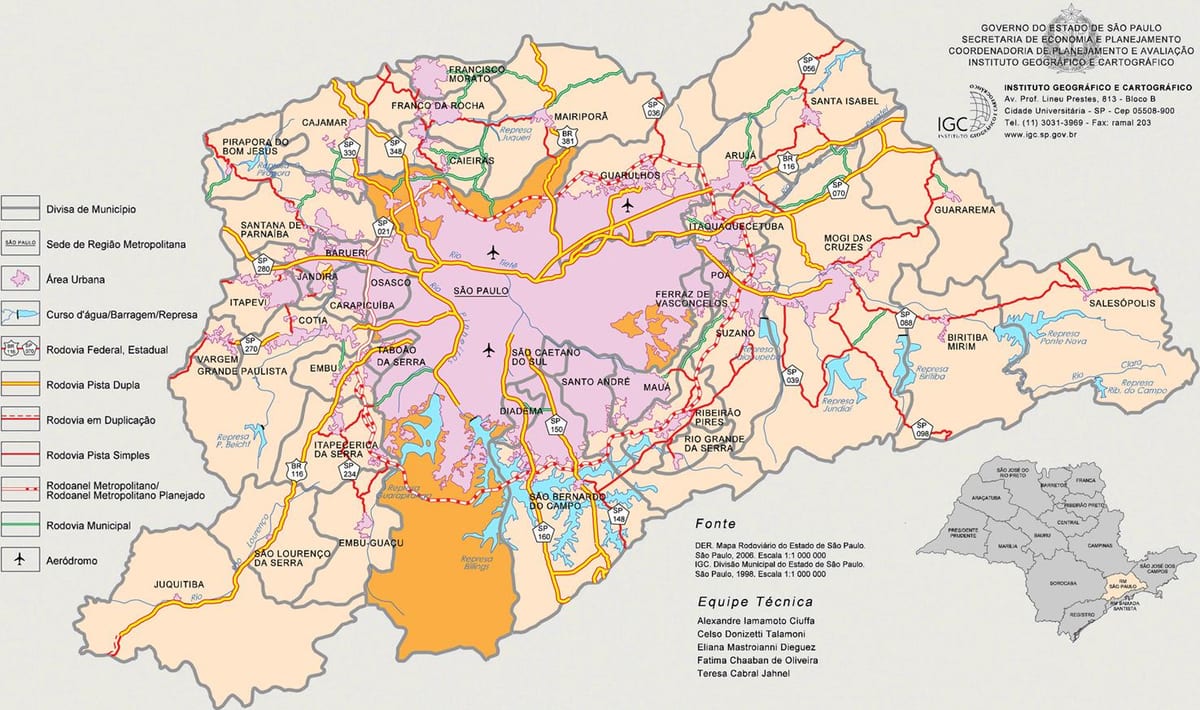 Карта фотография на великия Сао Пауло