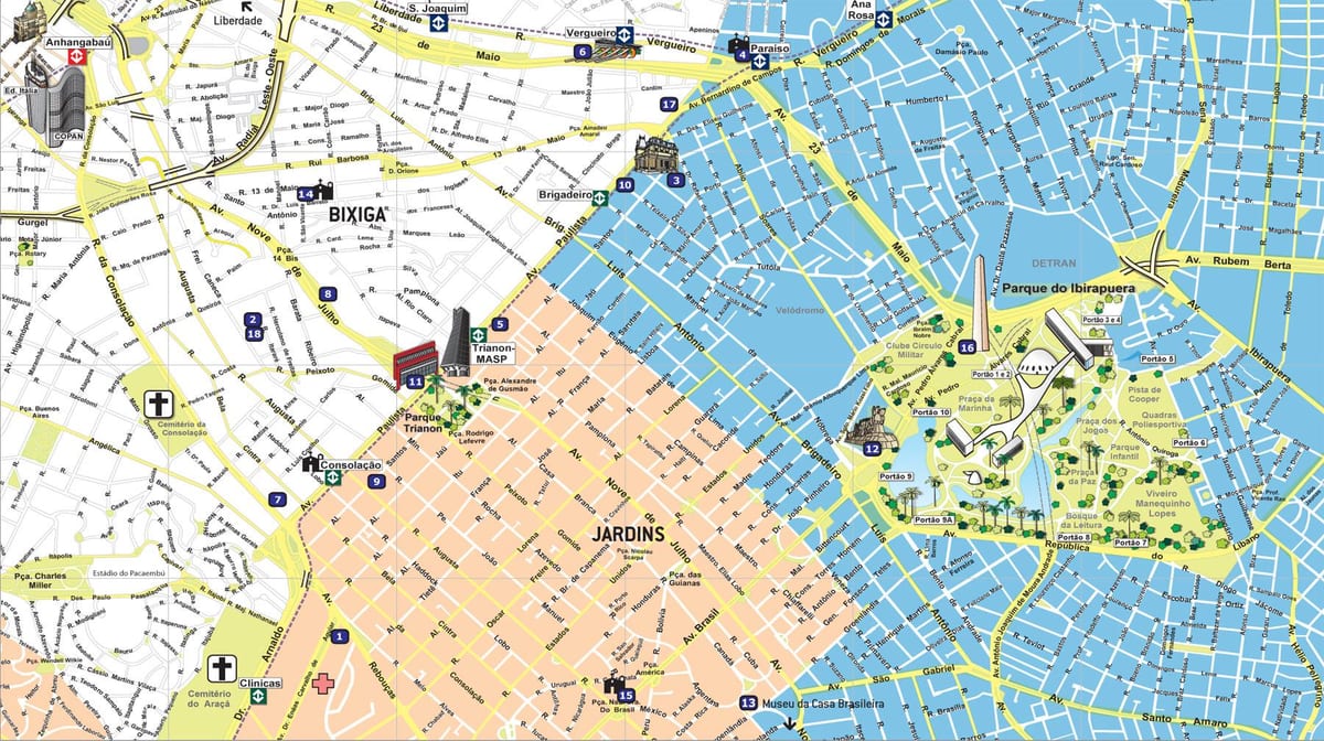 Карта на Сан Пауло туризъм