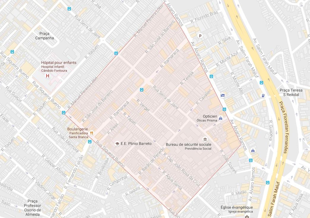 Карта Агуа Раса Сао Пауло