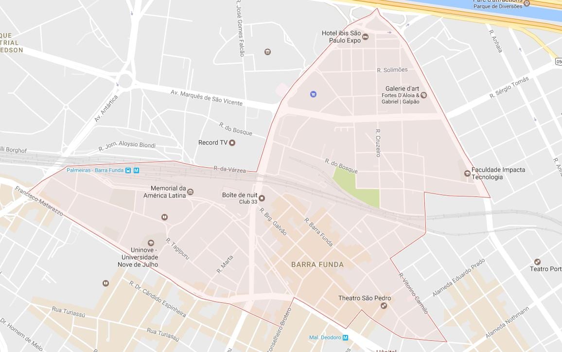 Карта На Barra Funda-Сао Пауло