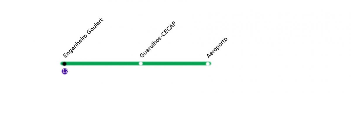 Карта на Сан Пауло CPTM - линия 13 - Jade