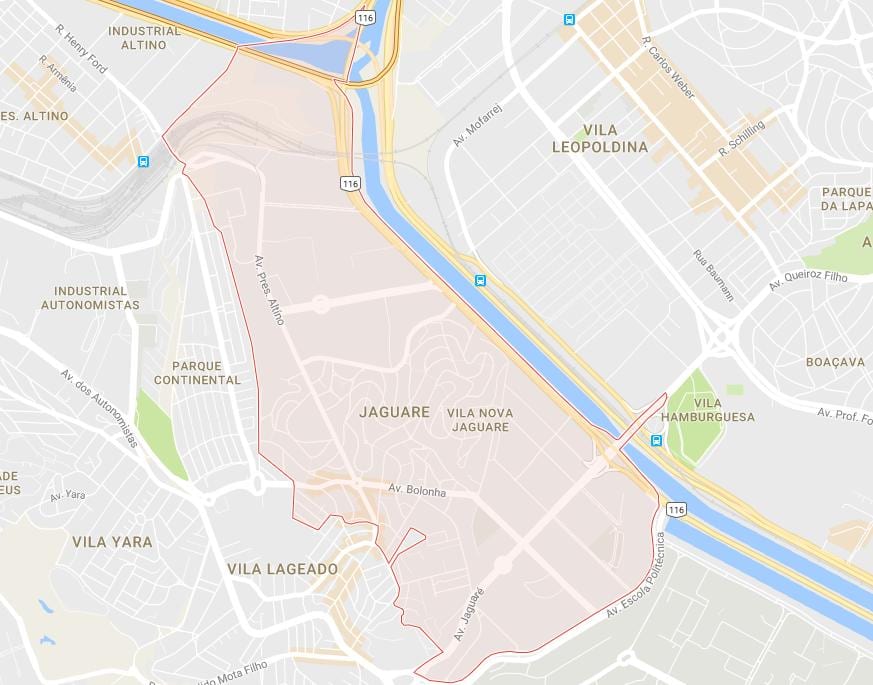 Карта На Сан Пауло Jaguaré