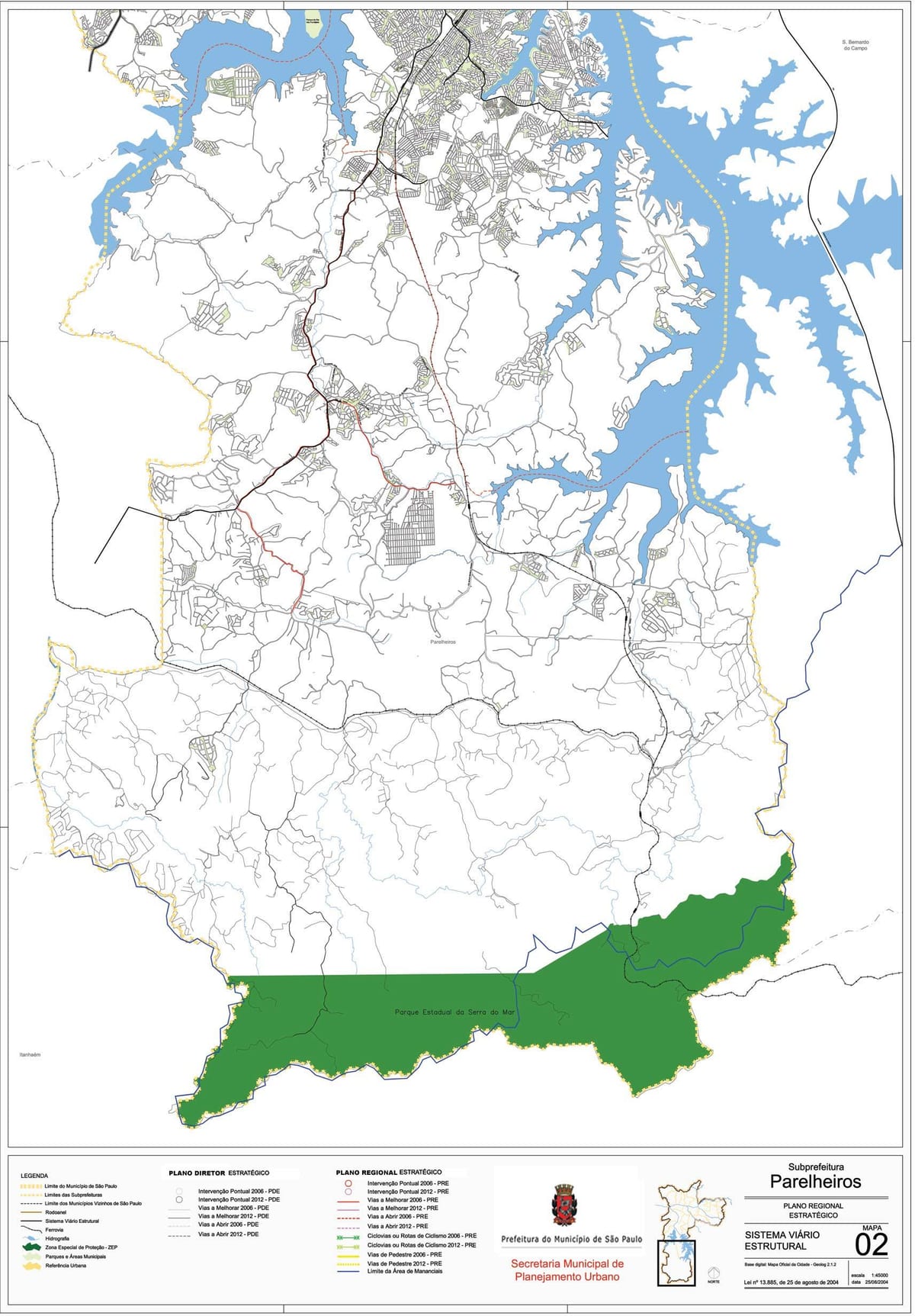 Карта Parelheiros Сао Пауло - пътища