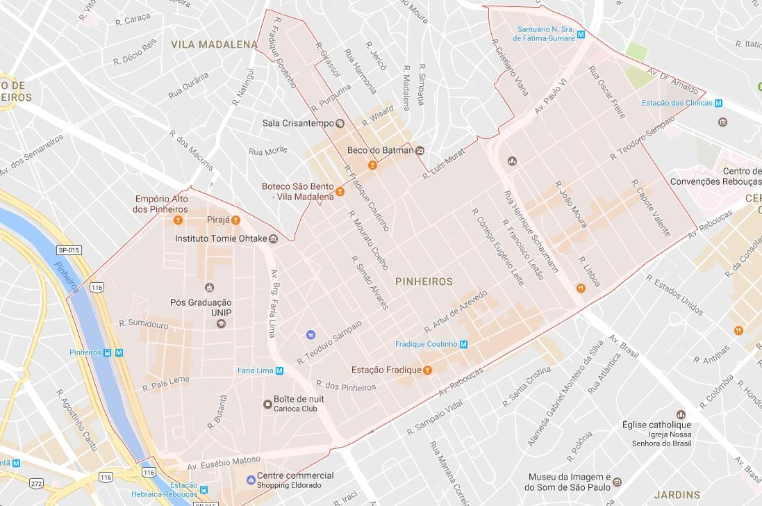 Карта на забележителностите на Сан Пауло
