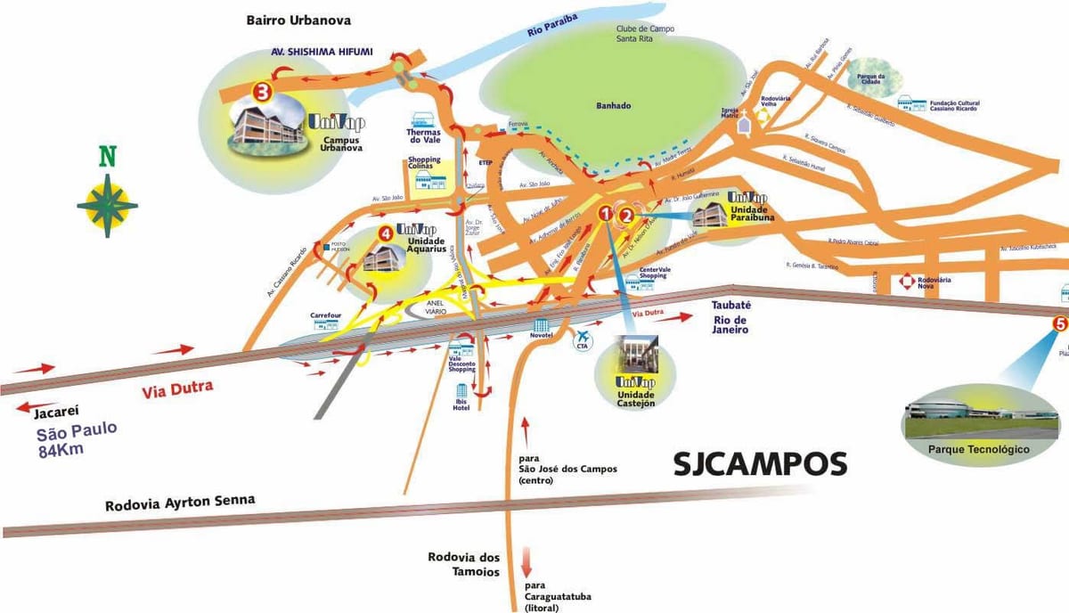 Карта на Сан Пауло UNIVAP